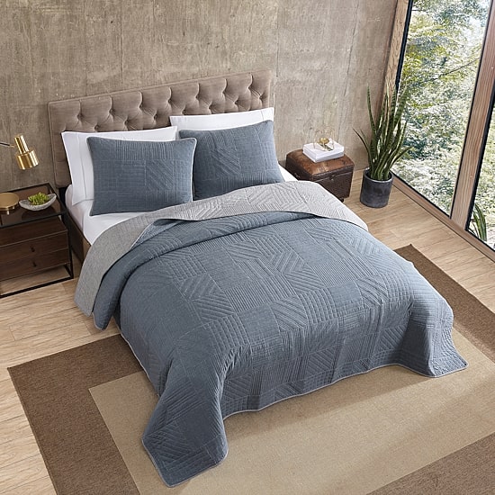 Eddie Bauer Hidden Lake Plaid Reversible Quilt Set