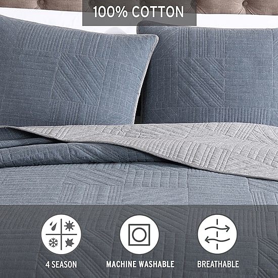 Eddie Bauer Hidden Lake Plaid Reversible Quilt Set