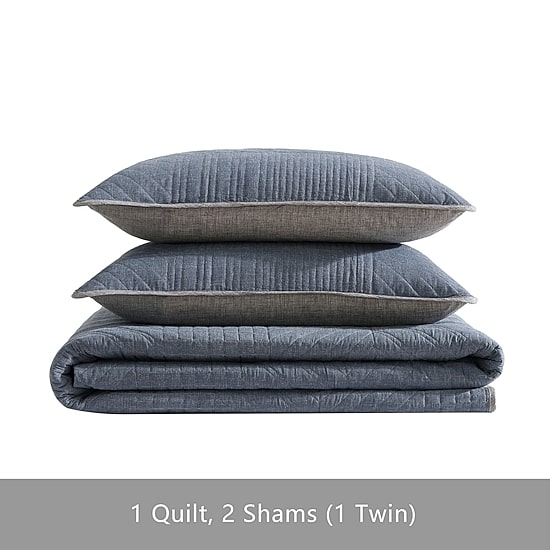 Eddie Bauer Hidden Lake Plaid Reversible Quilt Set