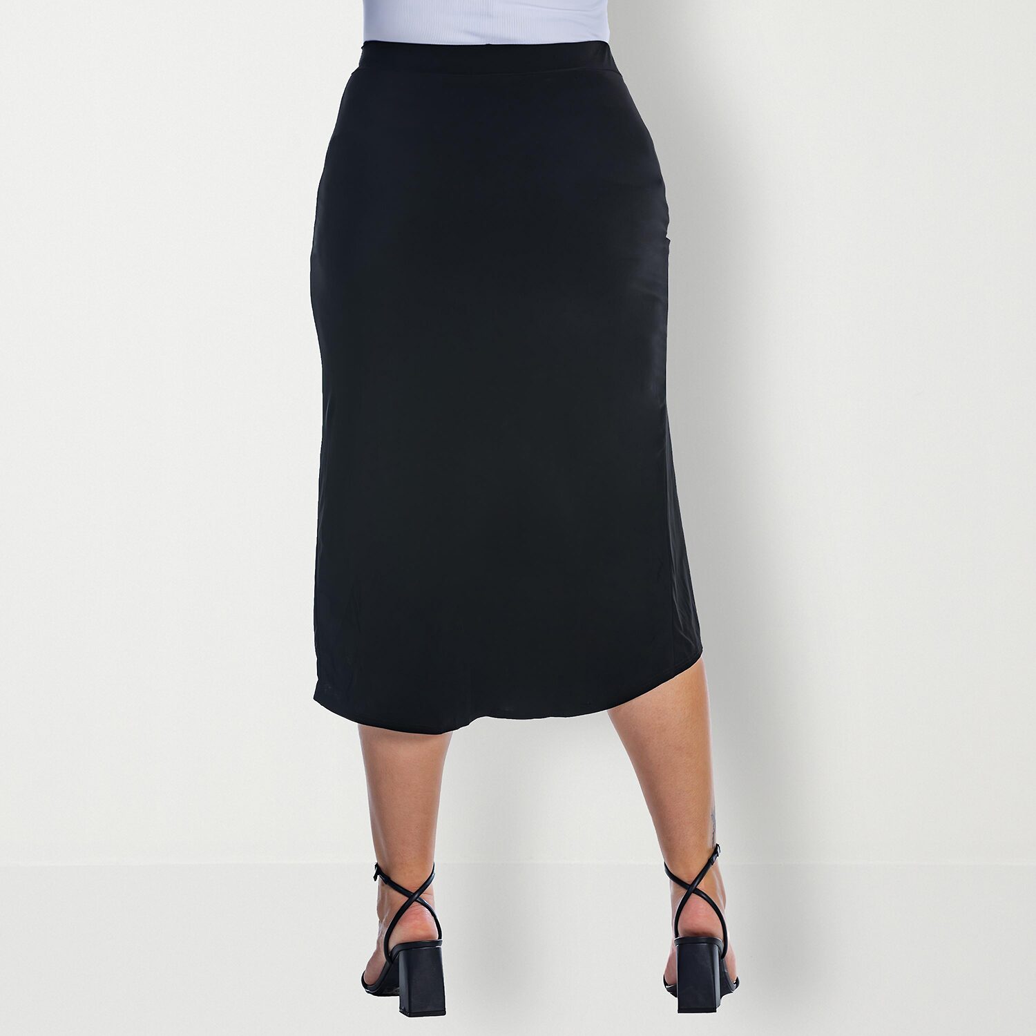 24seven Comfort Apparel Womens Plus Mid Rise Pencil Skirt