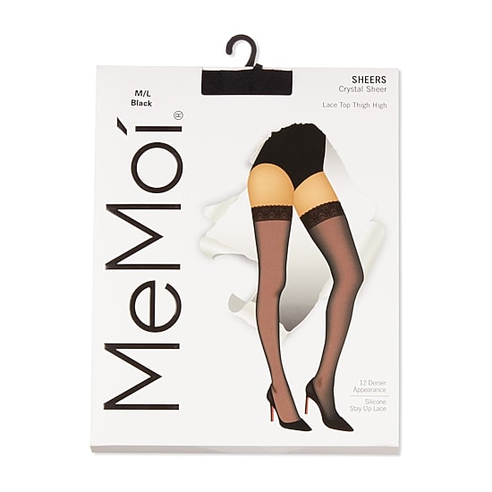 MeMoi Crystal Sheer 1 Pair Thigh Highs