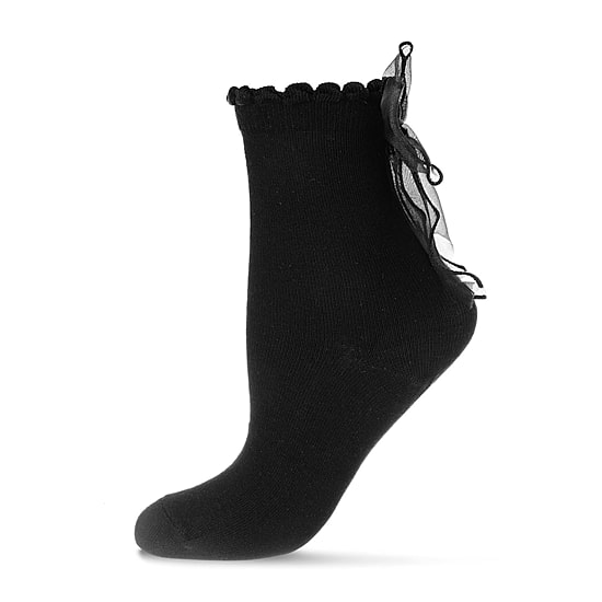 MeMoi Ribbon Womens 1 Pair Crew Socks