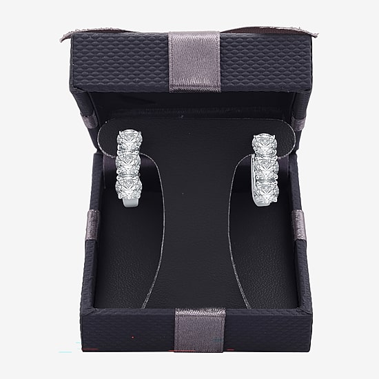(H-I / Si2-I1) Womens 5 CT. T.W. Lab Grown White Diamond 14K Gold 18.9mm Hoop Earrings