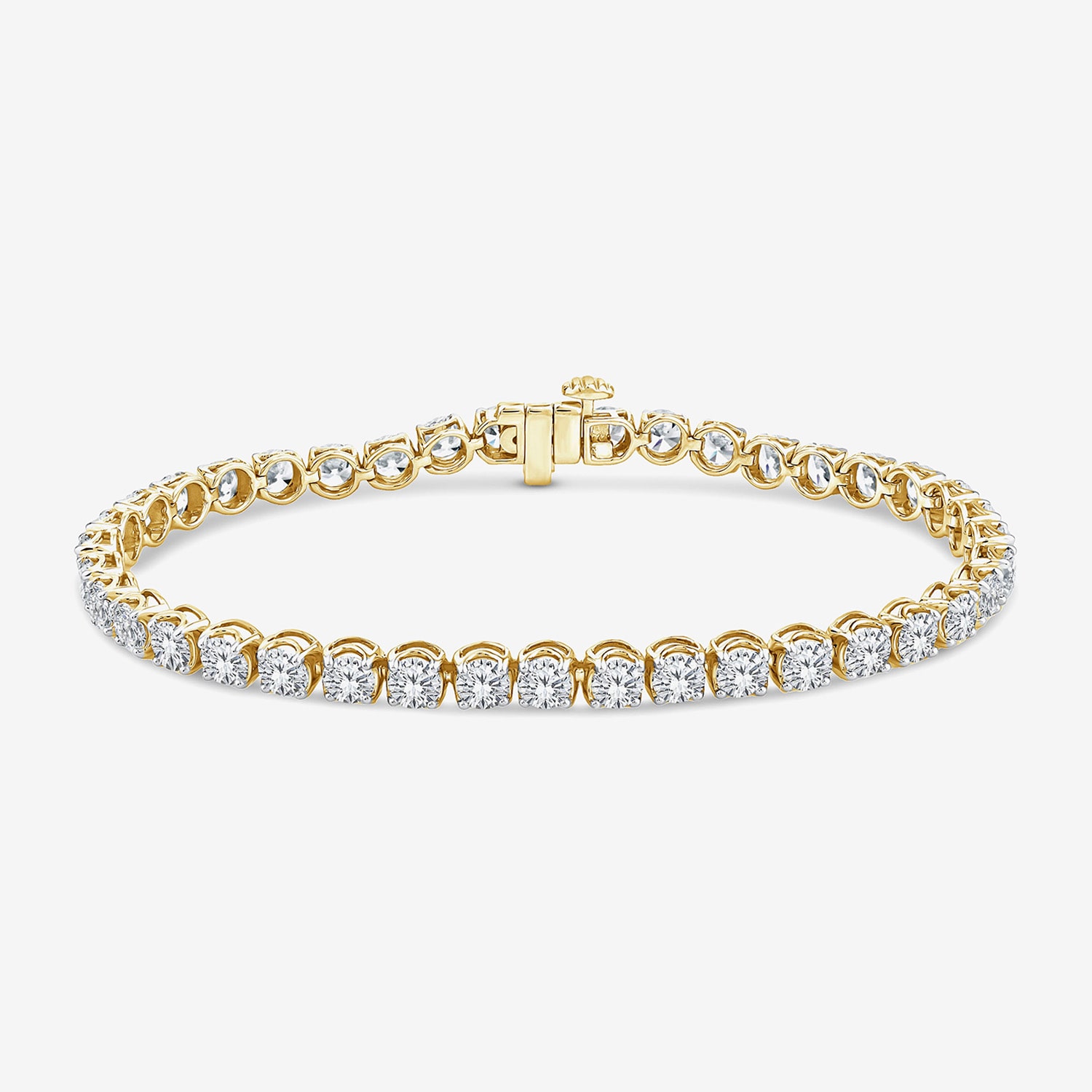 (H / Si2) Womens 10 Ct.T.W. Lab Grown White Diamond 10K Gold 7.25 Inch Tennis Bracelet