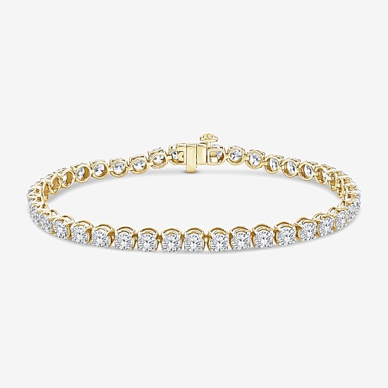 (H / Si2) Womens 10 Ct.T.W. Lab Grown White Diamond 10K Gold 7.25 Inch Tennis Bracelet