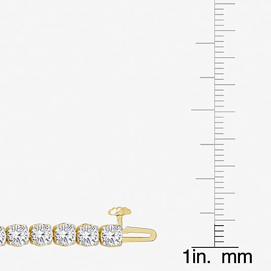 (H / Si2) Womens 10 Ct.T.W. Lab Grown White Diamond 10K Gold 7.25 Inch Tennis Bracelet