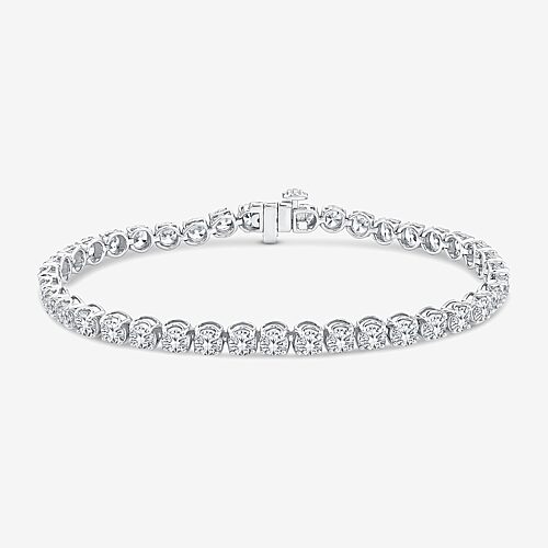 (H / Si2) Womens 10 Ct.T.W. Lab Grown White Diamond 10K Gold 7.25 Inch Tennis Bracelet, One Size, White