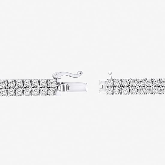 (H / Si2) Womens 10 Ct.T.W. Lab Grown White Diamond 10K Gold 7.25 Inch Tennis Bracelet