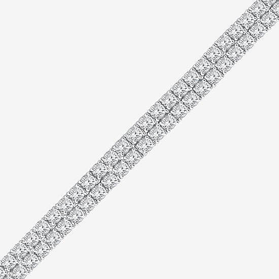 (H / Si2) Womens 10 Ct.T.W. Lab Grown White Diamond 10K Gold 7.25 Inch Tennis Bracelet