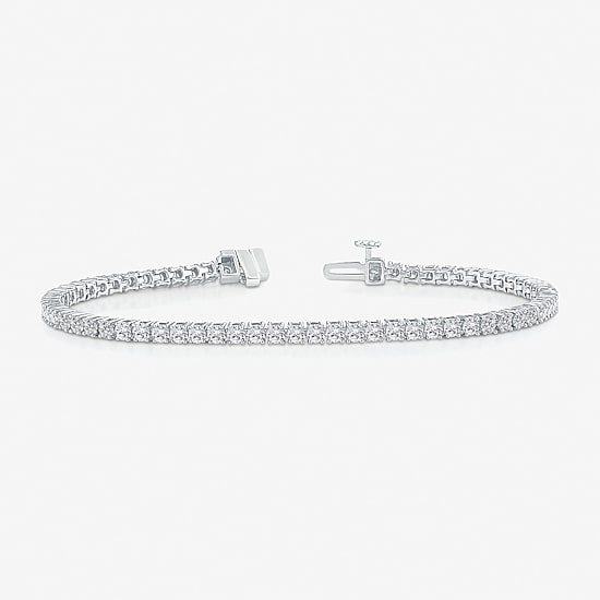 (I1/ I) Womens 4 CT. T.W. Lab Grown White Diamond 10K White Gold 7 Inch OR 8 Inch Tennis Bracelet