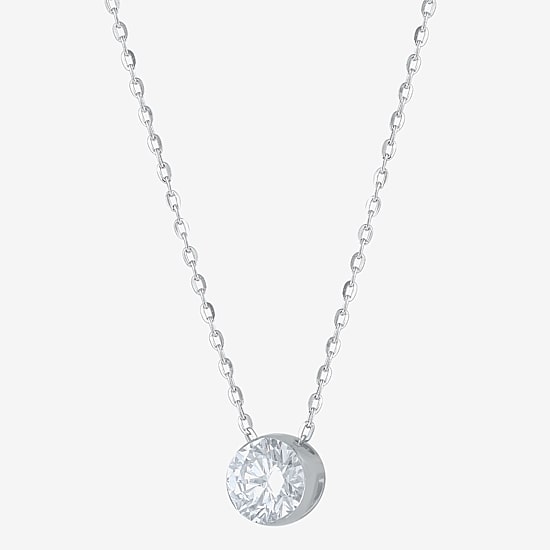 Floating Diamonds (F / Vs2) Womens 1/2 CT. T.W. Lab Grown White Diamond 14K Gold Round 18 Inch Pendant Necklace