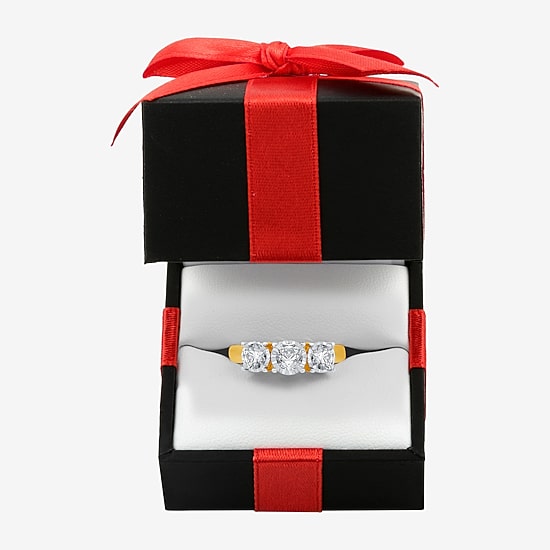 Love Lives Forever 1 CT.T.W. Natural Diamond 3-Stone Engagement Ring in 10K or 14K Gold