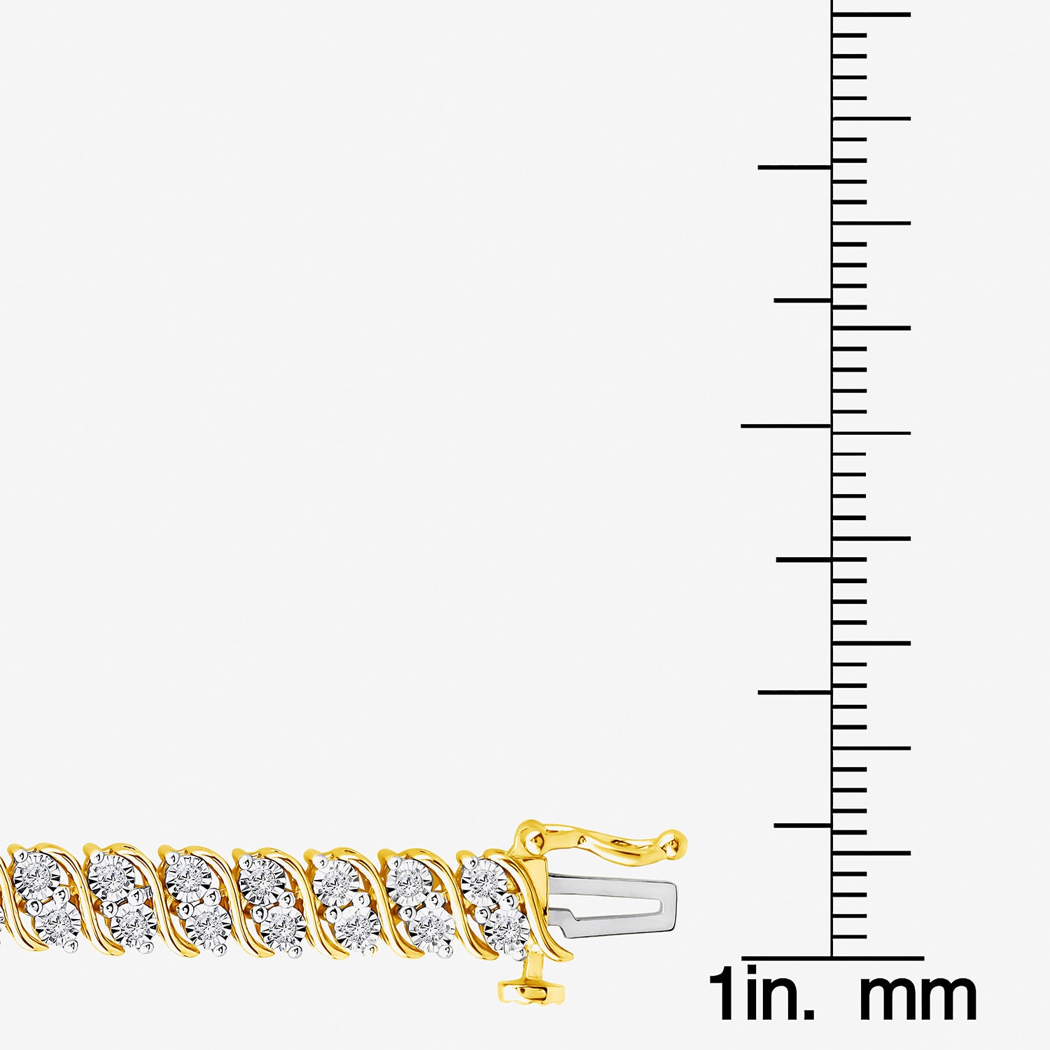 (I / I1) Womens 1 CT. T.W. Lab Grown White Diamond 14K Gold Over Silver Sterling Silver 8 Inch Tennis Bracelet