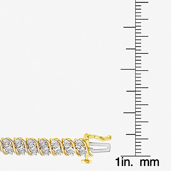 (I / I1) Womens 1 CT. T.W. Lab Grown White Diamond 14K Gold Over Silver Sterling Silver 8 Inch Tennis Bracelet