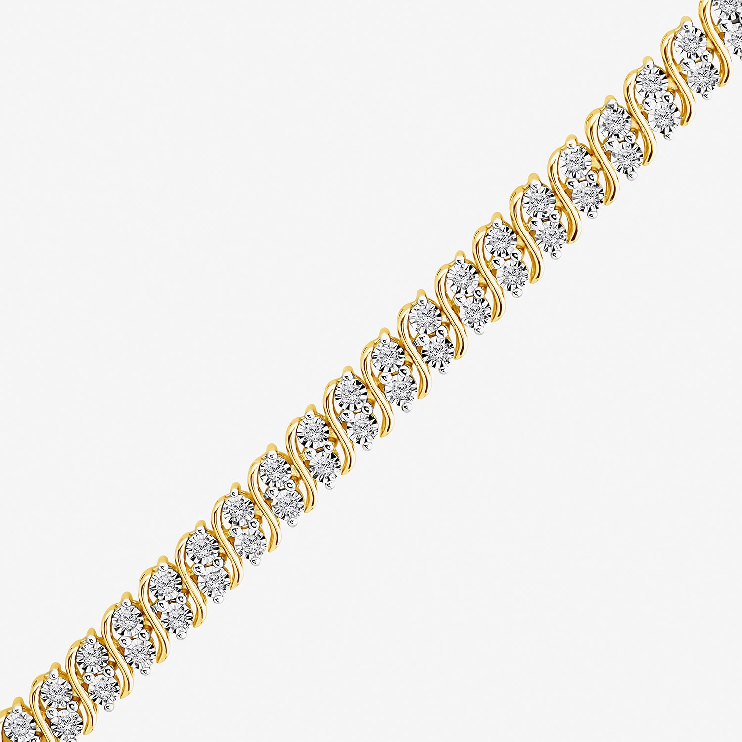 (I / I1) Womens 1 CT. T.W. Lab Grown White Diamond 14K Gold Over Silver Sterling Silver 8 Inch Tennis Bracelet