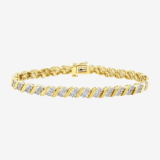 Womens 1 1/10 CT. T.W.  Lab Grown White Diamond 14K Gold Over Silver Sterling Silver 8 Inch Tennis Bracelet