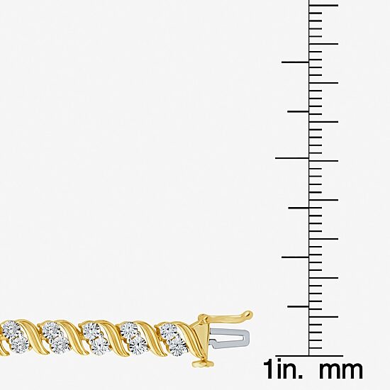 Womens 1 1/10 CT. T.W.  Lab Grown White Diamond 14K Gold Over Silver Sterling Silver 8 Inch Tennis Bracelet