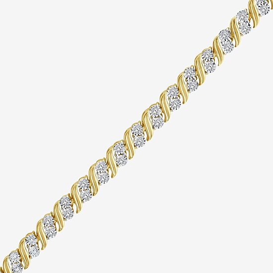 Womens 1 1/10 CT. T.W.  Lab Grown White Diamond 14K Gold Over Silver Sterling Silver 8 Inch Tennis Bracelet