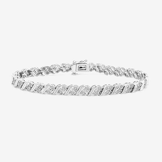 Womens 1 1/10 CT. T.W.  Lab Grown White Diamond Sterling Silver 8 Inch Tennis Bracelet