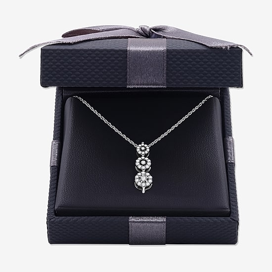 Womens 1/4 CT. T.W. Lab Grown White Diamond Sterling Silver Round 18 Inch Pendant Necklace
