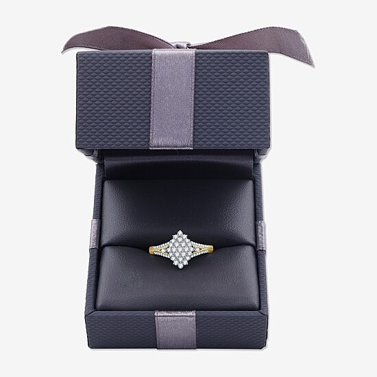 Womens 1/2 CT. T.W. Lab Grown White Diamond 14K Gold Over Silver Sterling Silver Marquise Cluster Cocktail Ring