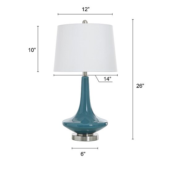 Stylecraft 14 W Niagra Falls Blue Glass Table Lamp