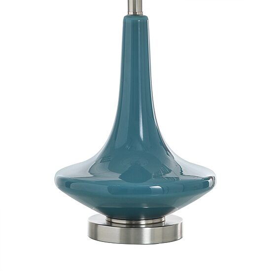 Stylecraft 14 W Niagra Falls Blue Glass Table Lamp