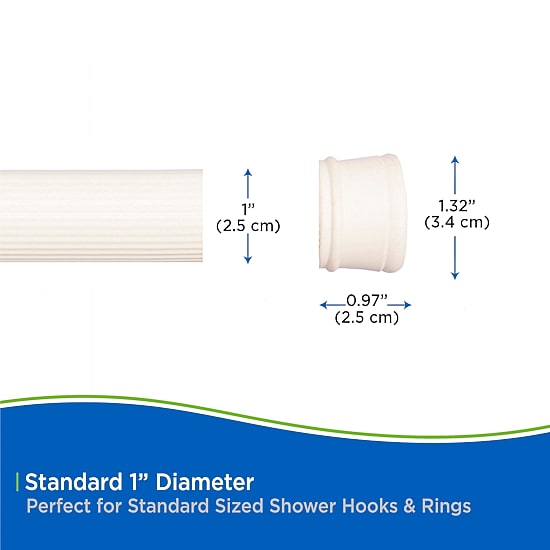 Kenney Twist & Fit No Tools 24-38 IN Adjustable Spring Tension Stall Shower Curtain Rod