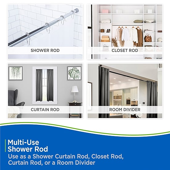 Kenney Twist & Fit No Tools 36-63 IN Adjustable Tension Shower Curtain Rod