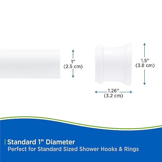Kenney Twist & Fit No Tools 36-63 IN Adjustable Tension Shower Curtain Rod