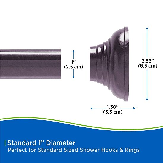 Kenney Twist & Fit No Tools Metcalf 42-72 IN Adjustable Tension Shower Curtain Rod