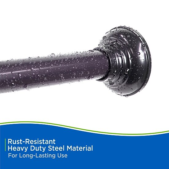 Kenney Twist & Fit No Tools Metcalf 42-72 IN Adjustable Tension Shower Curtain Rod