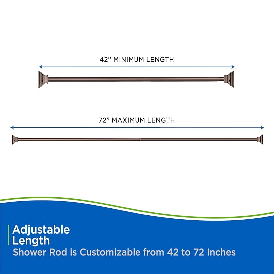 Kenney Shower Rods Rust Resistant Adjustable Shower Curtain Rod