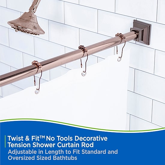 Kenney Shower Rods Rust Resistant Adjustable Shower Curtain Rod