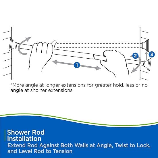 Kenney Shower Rods Rust Resistant Adjustable Shower Curtain Rod