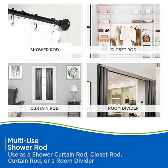 Kenney Twist & Fit No Tools Gloria 42-72 IN Adjustable Tension Shower Curtain Rod