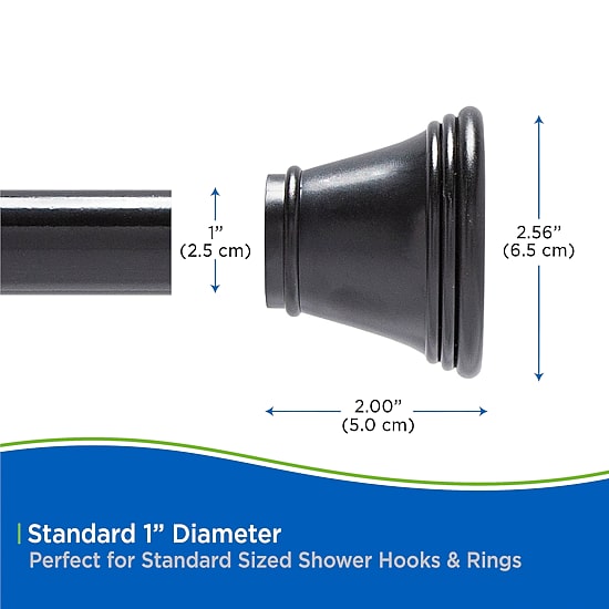 Kenney Twist & Fit No Tools Gloria 42-72 IN Adjustable Tension Shower Curtain Rod