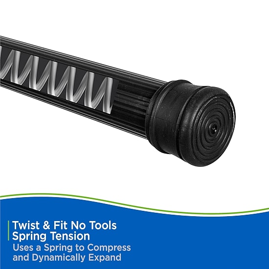 Kenney Twist & Fit No Tools 42-72 IN Adjustable Spring Tension Closet/Utility Curtain Rod