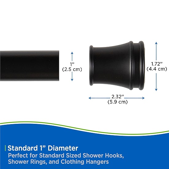 Kenney Twist & Fit No Tools 48-84 IN Adjustable Tension Closet/Utility Curtain Rod