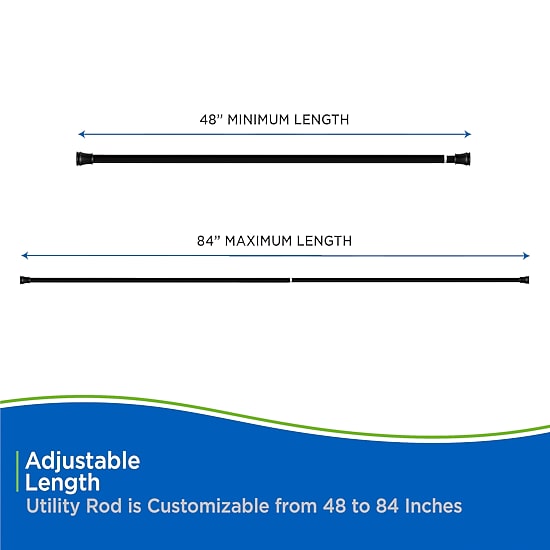 Kenney Twist & Fit No Tools 48-84 IN Adjustable Tension Closet/Utility Curtain Rod
