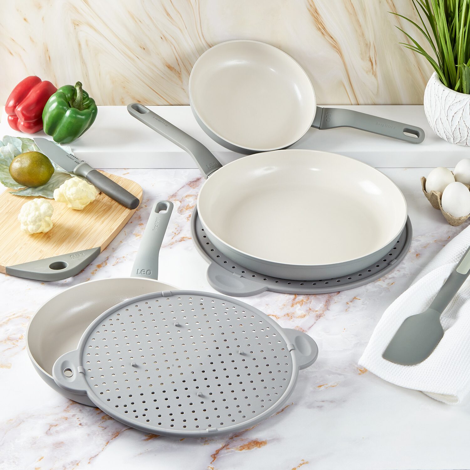BergHOFF Balance Ceramic Non-Stick 3-pc. Frypan Set