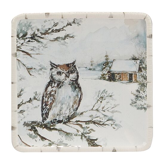 Certified International Winter's Frost 4-pc. Earthenware Appetizer Plate