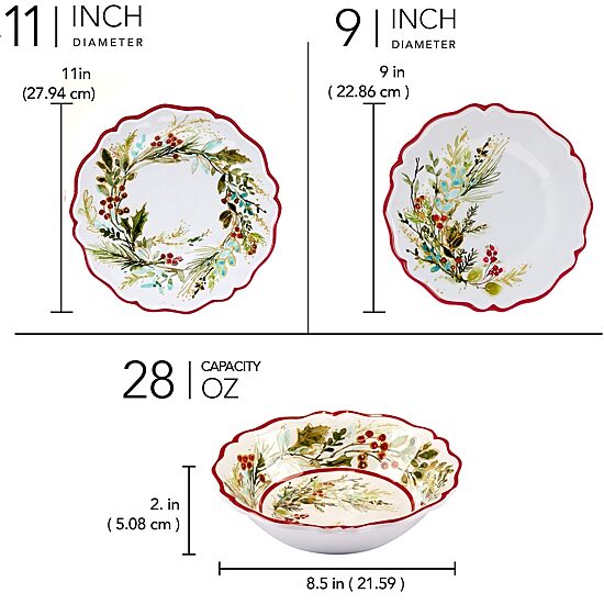 Certified International Christmas Gatherings 12-pc. Melamine Dinnerware Set