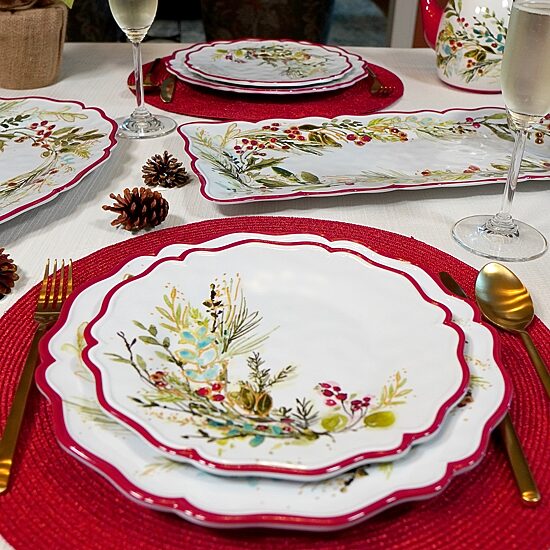 Certified International Christmas Gatherings 4-pc. Earthenware Salad Plate