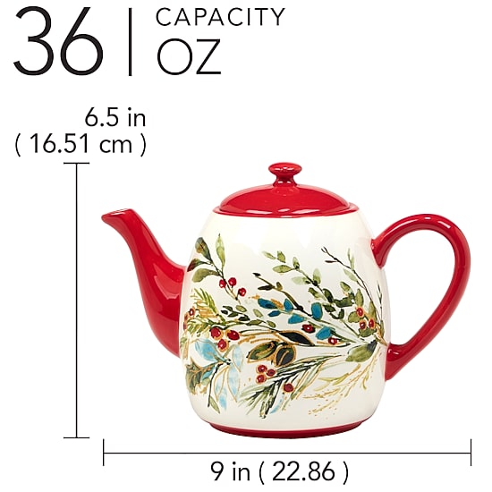 Certified International Christmas Gatherings Teapot