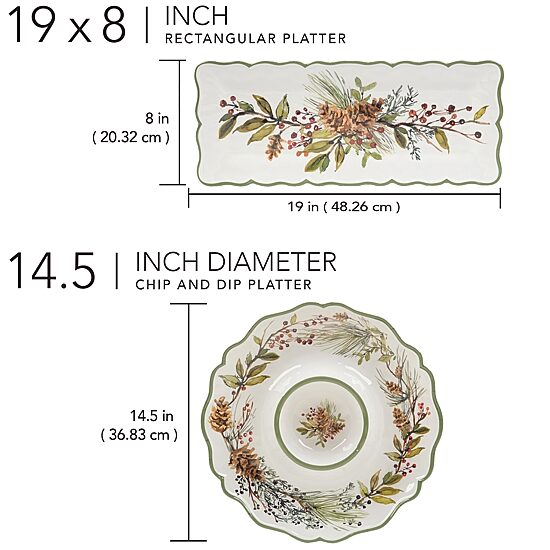 Certified International Winter's Forest 2-pc. Melamine Chip + Dip Set