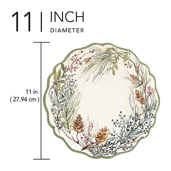 Certified International Winter Forest 4-pc. Melamine Dinner Plate