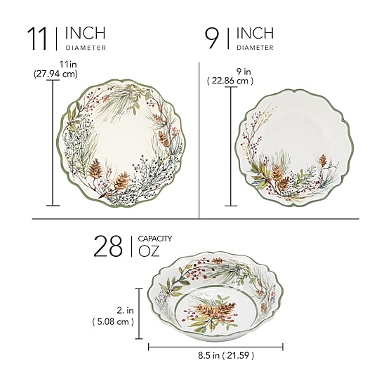 Certified International Winter's Forest 12-pc. Melamine Dinnerware Set