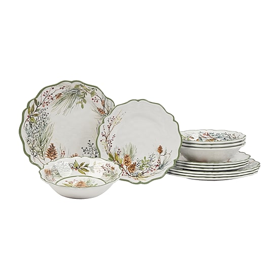Certified International Winter's Forest 12-pc. Melamine Dinnerware Set