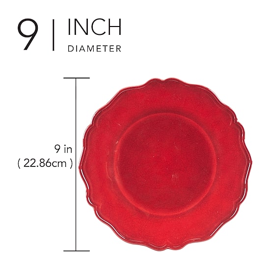 Certified International Red Crackle 4-pc. Melamine Salad Plate